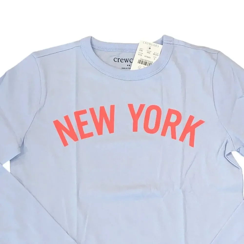 NWT J. Crew Girls' Light Blue Long-Sleeve W/